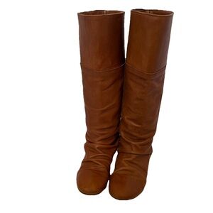 Mercanti fiorentini Leather Slouchy Boots Women’s  6 (37) Brown Made In Italy